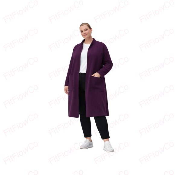 Tek Gear Jackets & Blazers - Tek Gear UltraSoft Fleece Long Cardigan XL Plum NWT Open Front Cozy Lounge Layer